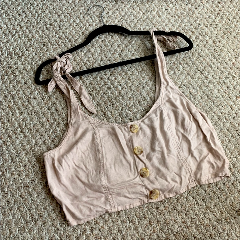 NWOT Beige American Eagle Cropped Tank - Size Large
